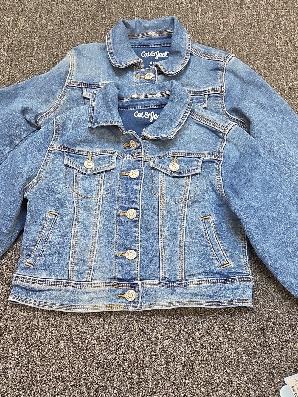 (#1C) Cat & Jack Light Blue Denim Jean Jackets -- Twin Jackets